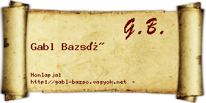 Gabl Bazsó névjegykártya